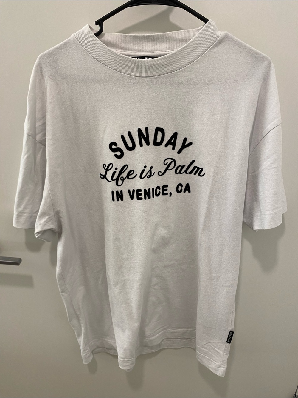Palm Angels Sunday "Life is Palm in Venice, CA" Graphic Short Sleeve Tee Shirt